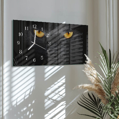 Horizontal wall clock Cat