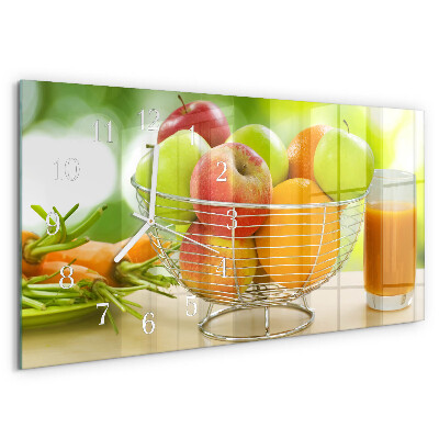 Horizontal wall clock Fruit and juice