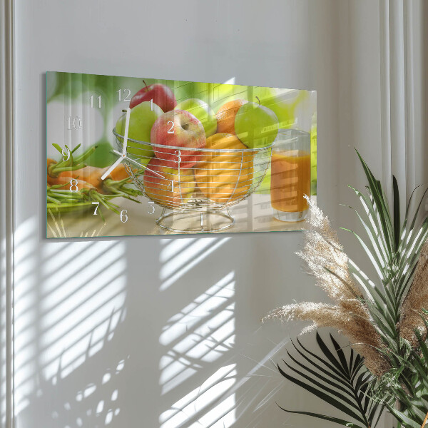 Horizontal wall clock Fruit and juice