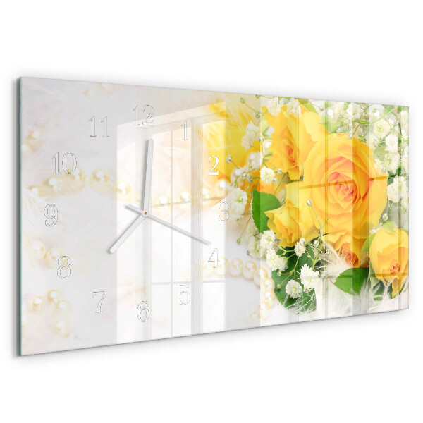 Horizontal wall clock Flowers