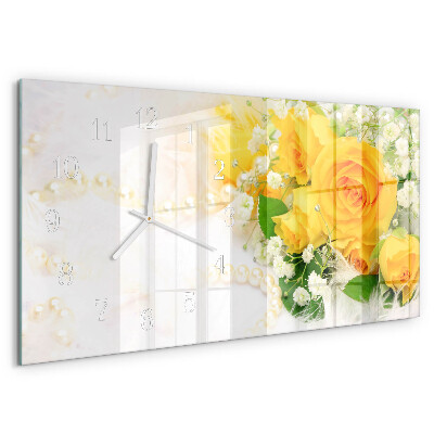 Horizontal wall clock Flowers