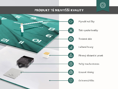 Horizontal wall clock Flowers
