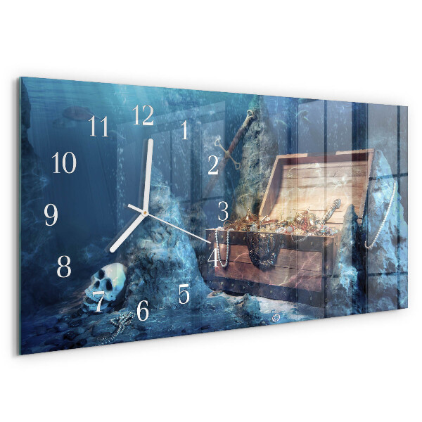 Horizontal wall clock Underwater treasure