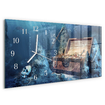 Horizontal wall clock Underwater treasure