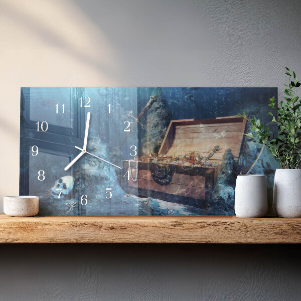 Horizontal wall clock Underwater treasure