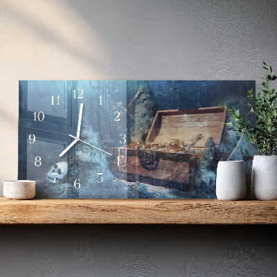 Horizontal wall clock Underwater treasure