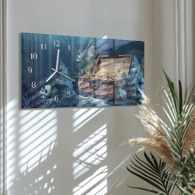 Horizontal wall clock Underwater treasure