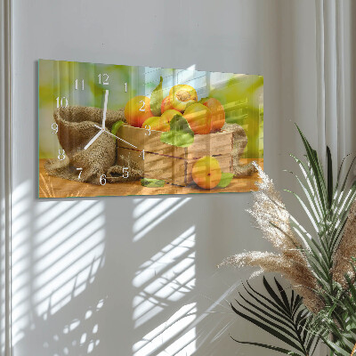 Horizontal wall clock Apricots