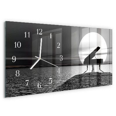Horizontal wall clock Piano