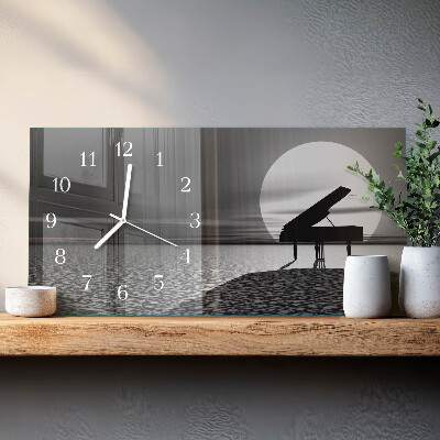 Horizontal wall clock Piano