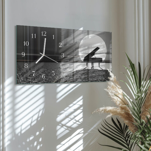 Horizontal wall clock Piano