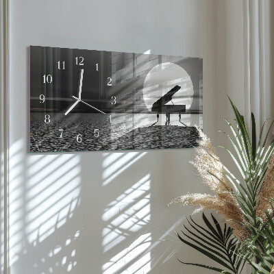 Horizontal wall clock Piano