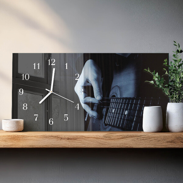 Horizontal wall clock Guitarist