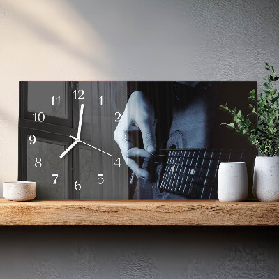Horizontal wall clock Guitarist