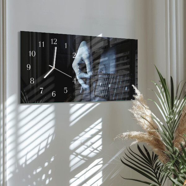 Horizontal wall clock Guitarist