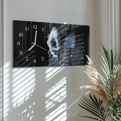 Horizontal wall clock Guitarist