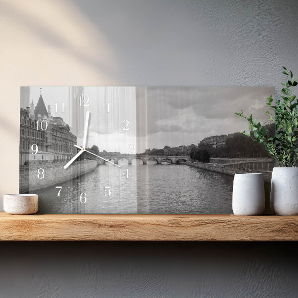 Horizontal wall clock Bridges of Paris