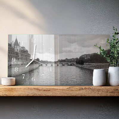 Horizontal wall clock Bridges of Paris