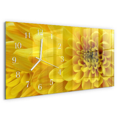 Horizontal wall clock Chrysanthemum