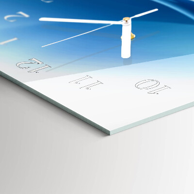 Horizontal wall clock Blue waves
