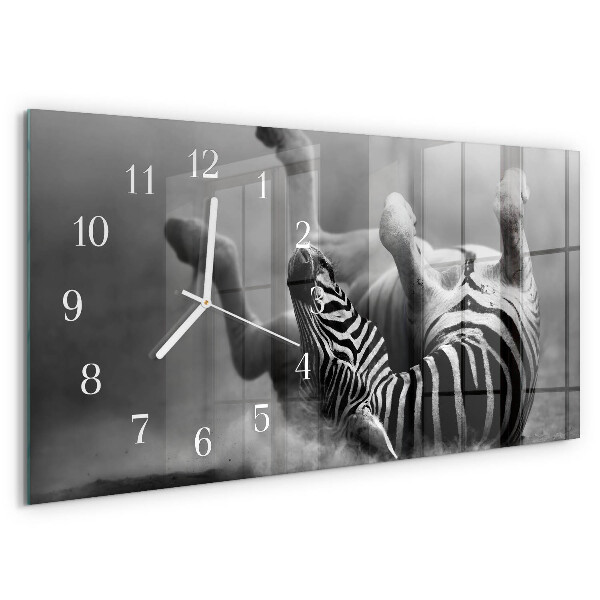 Horizontal wall clock Ribs