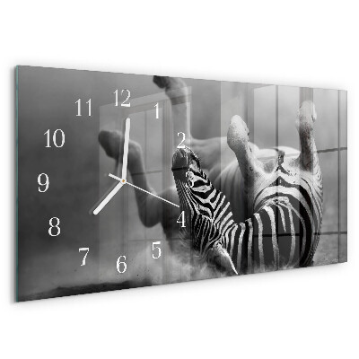 Horizontal wall clock Ribs