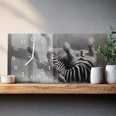 Horizontal wall clock Ribs