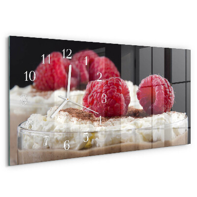 Horizontal wall clock Raspberry dessert