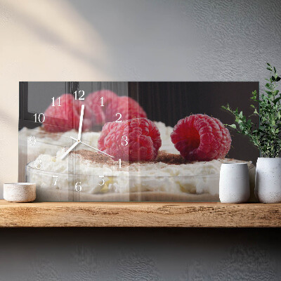 Horizontal wall clock Raspberry dessert