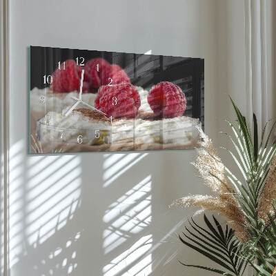 Horizontal wall clock Raspberry dessert