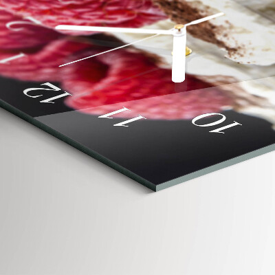 Horizontal wall clock Raspberry dessert