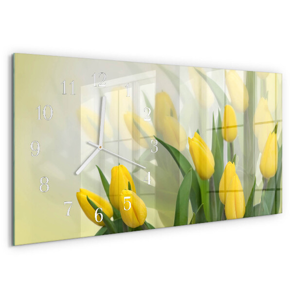 Horizontal wall clock Tulips