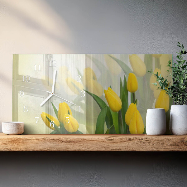 Horizontal wall clock Tulips