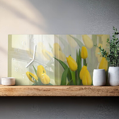 Horizontal wall clock Tulips
