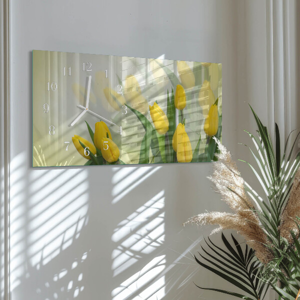 Horizontal wall clock Tulips