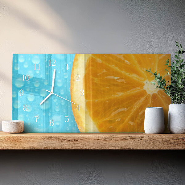 Horizontal wall clock Orange