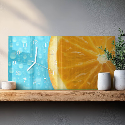Horizontal wall clock Orange