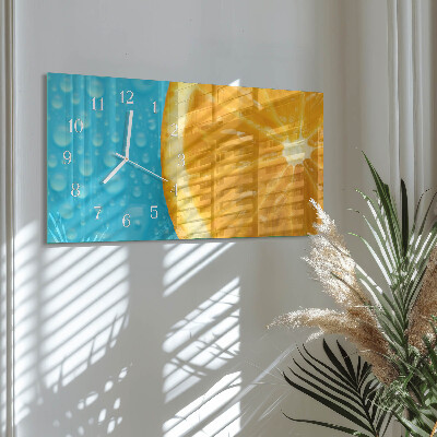 Horizontal wall clock Orange