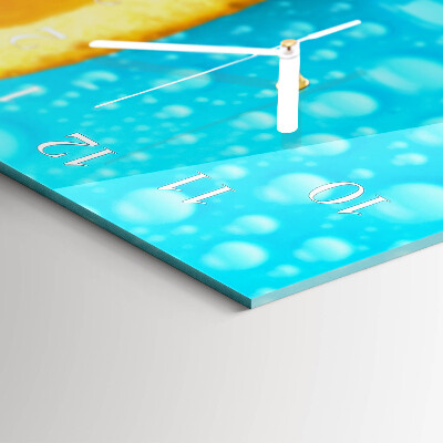 Horizontal wall clock Orange