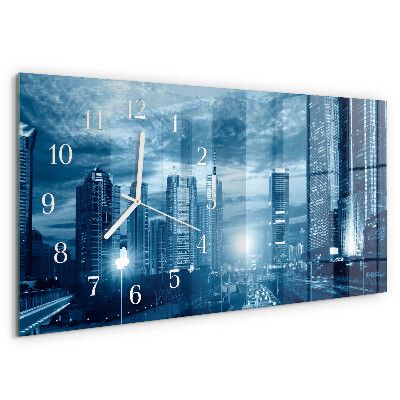 Horizontal wall clock City at night
