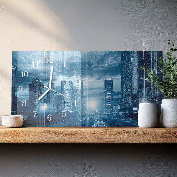 Horizontal wall clock City at night