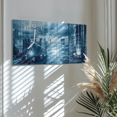 Horizontal wall clock City at night