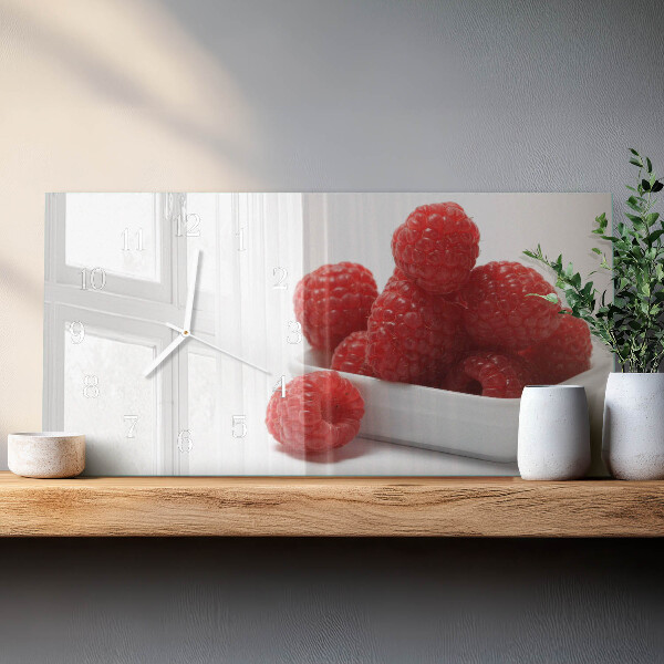 Horizontal wall clock Raspberries