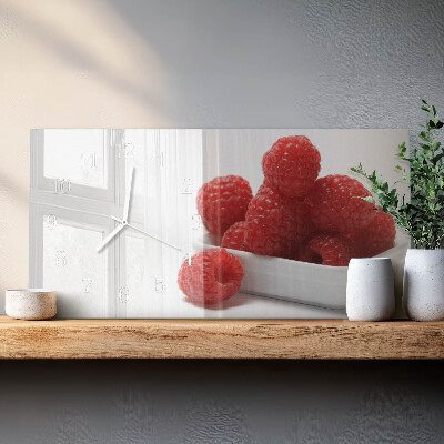 Horizontal wall clock Raspberries