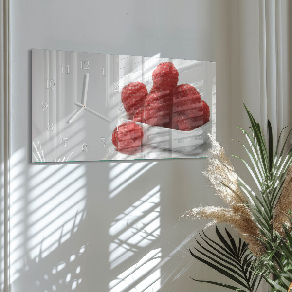 Horizontal wall clock Raspberries