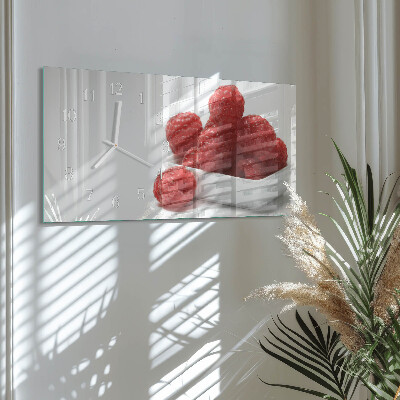 Horizontal wall clock Raspberries