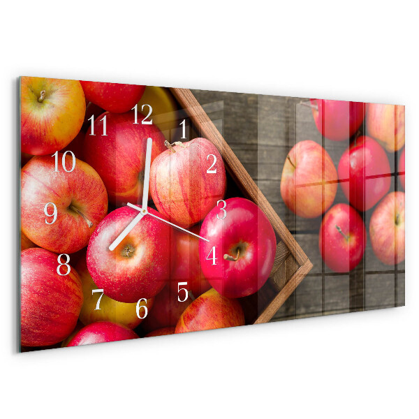 Horizontal wall clock Apples