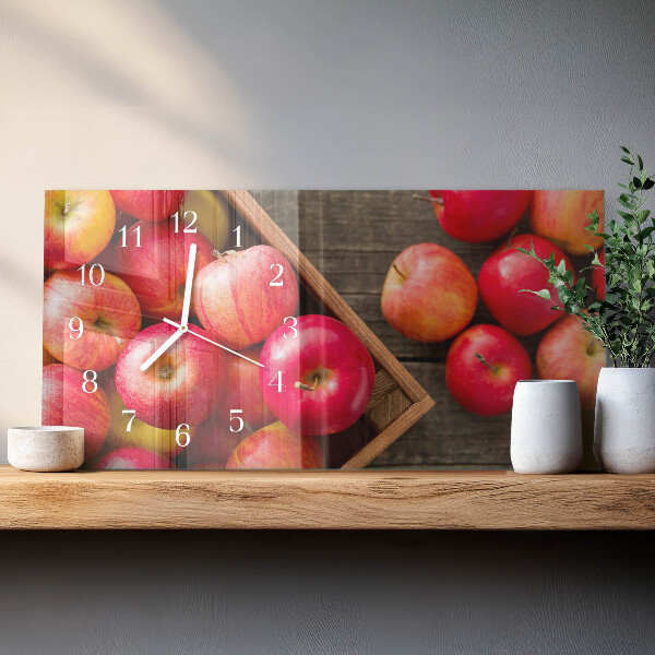 Horizontal wall clock Apples