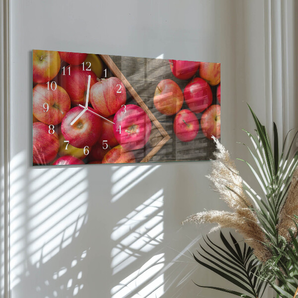 Horizontal wall clock Apples