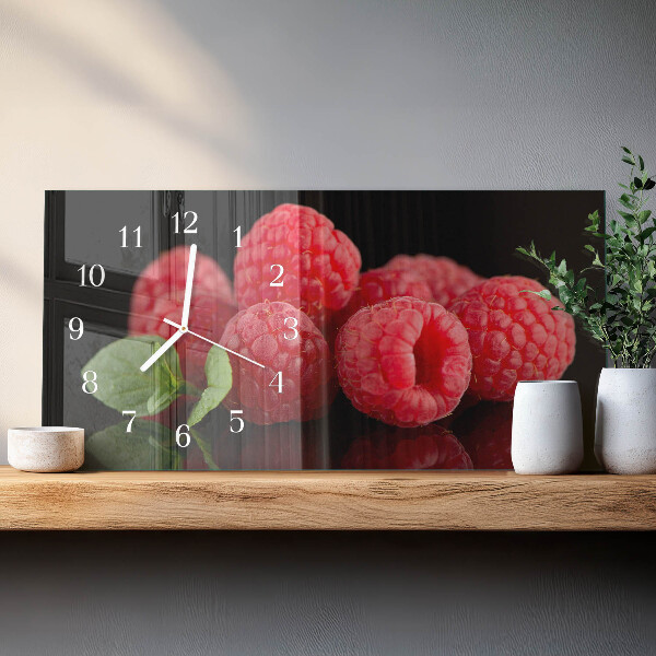 Horizontal wall clock Raspberries